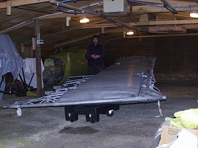 Starboard wing from EB384, Click on image to go back to Silverwings Project page.