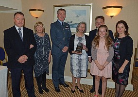 Mr and Mrs Kevin Martin (Sister and Brother in Law of Linda Bulloch)Sqn Ldr Andy Bull, Mrs Linda Bulloch, Mr and Mrs Mercier and Lilly.