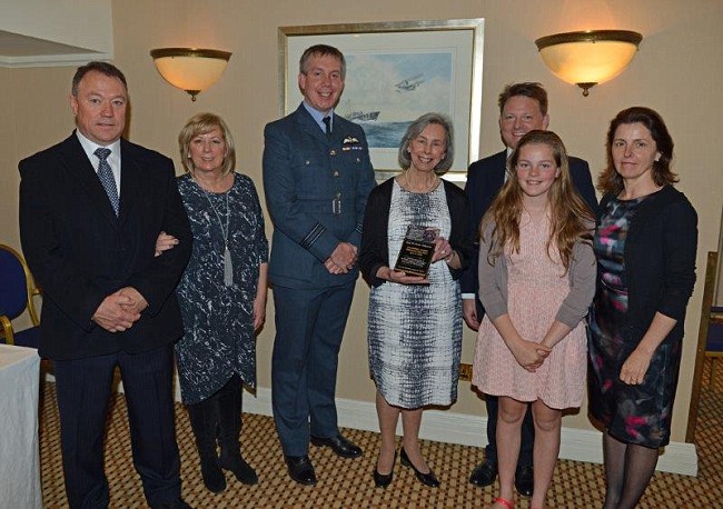 Mr and Mrs Kevin Martin (Sister and Brother in Law of Linda Bulloch)Sqn Ldr Andy Bull, Mrs Linda Bulloch, Mr and Mrs Mercier and Lilly.