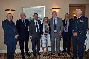 Bob Hall, Mike Peaker, Mike Butler, Mrs Linda Bulloch, Ray Curtis, John Cairns (Chairman), AVM Andrew Roberts (Vice President).