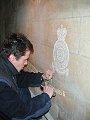 Robbie Smith, Stone mason, At work in Westminster Abbey as work on the memorial was near completion.